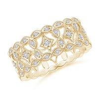 Art Deco Inspired Filigree Diamond Wedding Ring
