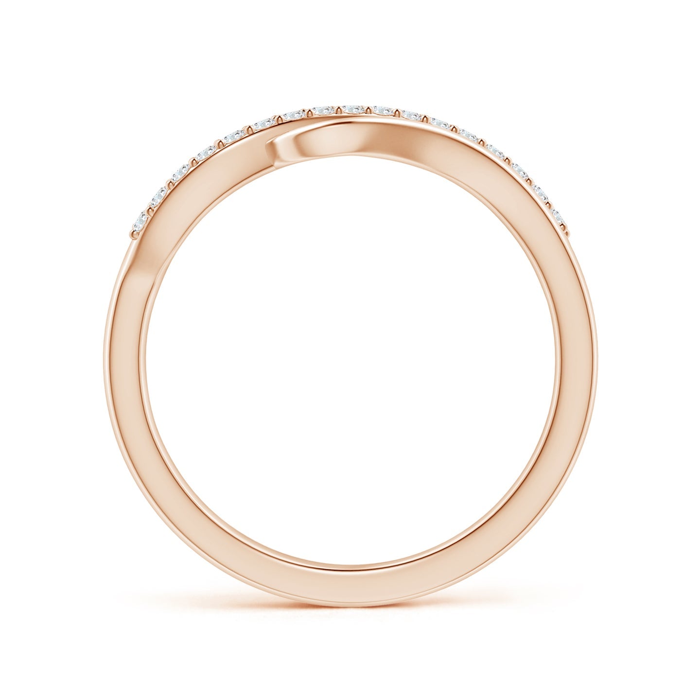 Curved Bypass Pavé Diamond Engagement & Wedding Ring