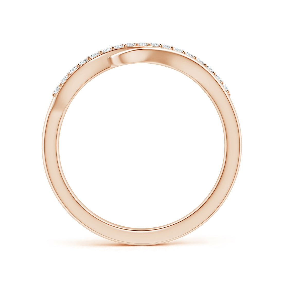 Curved Bypass Pavé Diamond Engagement & Wedding Ring
