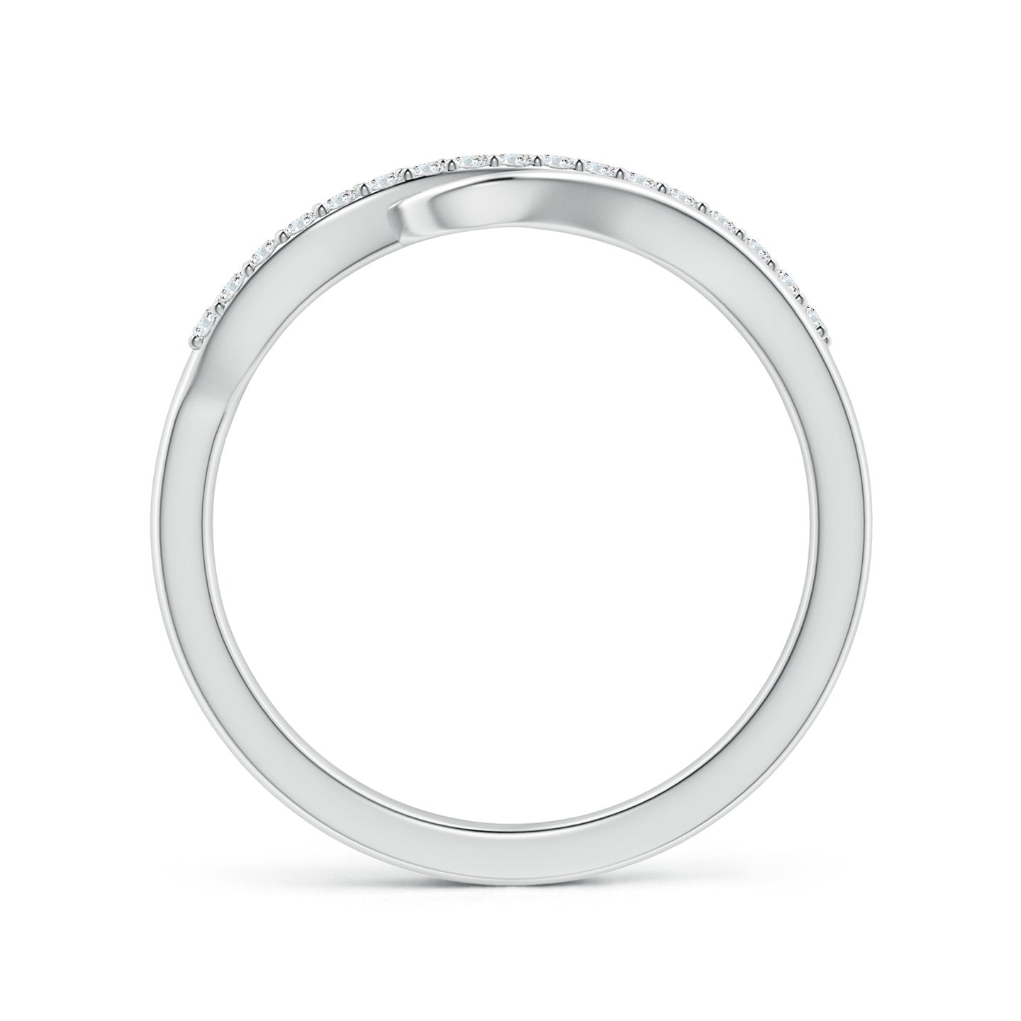 Curved Bypass Pavé Diamond Engagement & Wedding Ring