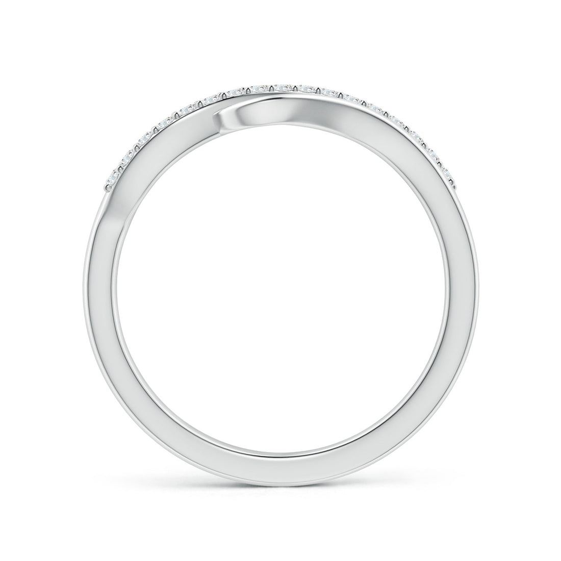 Curved Bypass Pavé Diamond Engagement & Wedding Ring