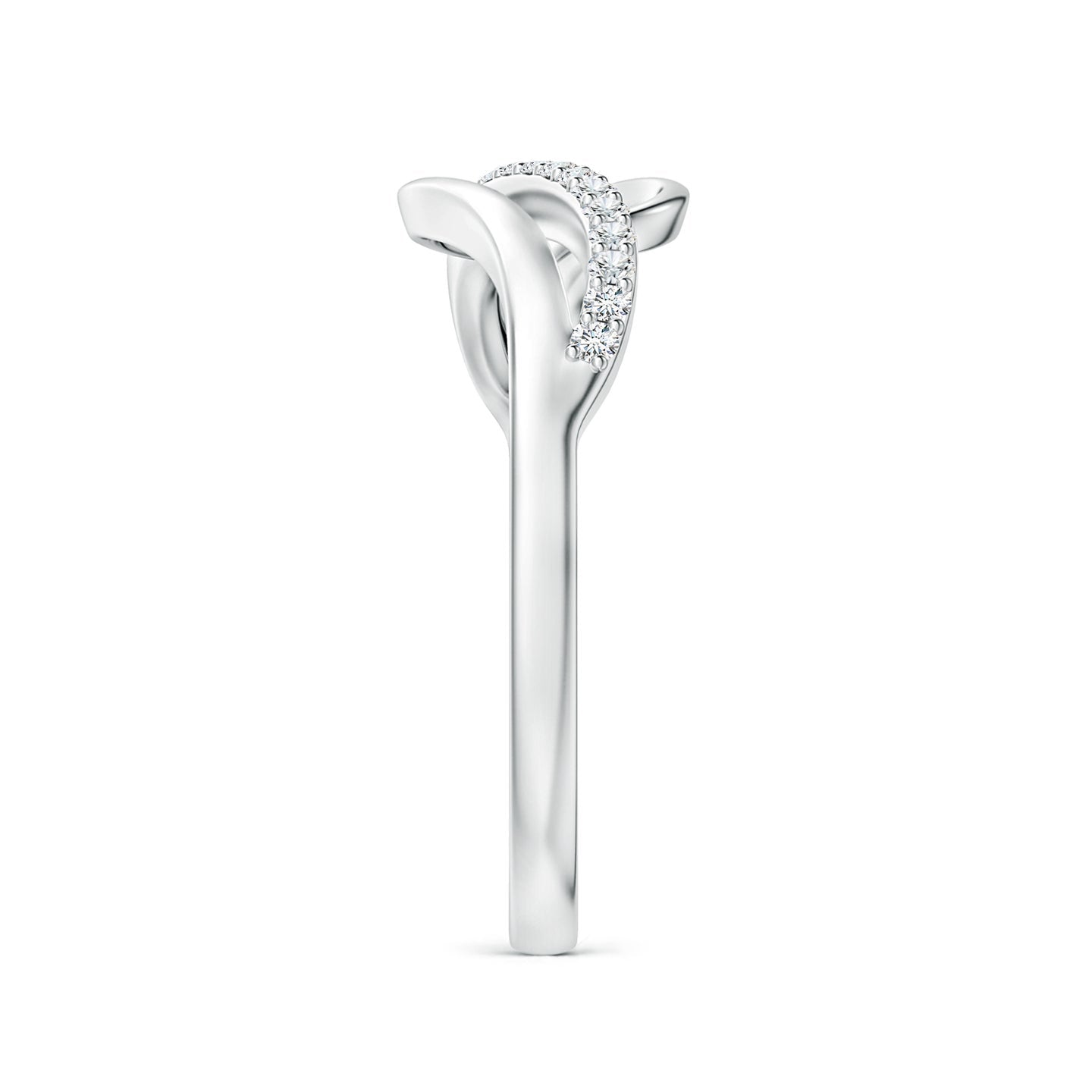 Curved Bypass Pavé Diamond Engagement & Wedding Ring