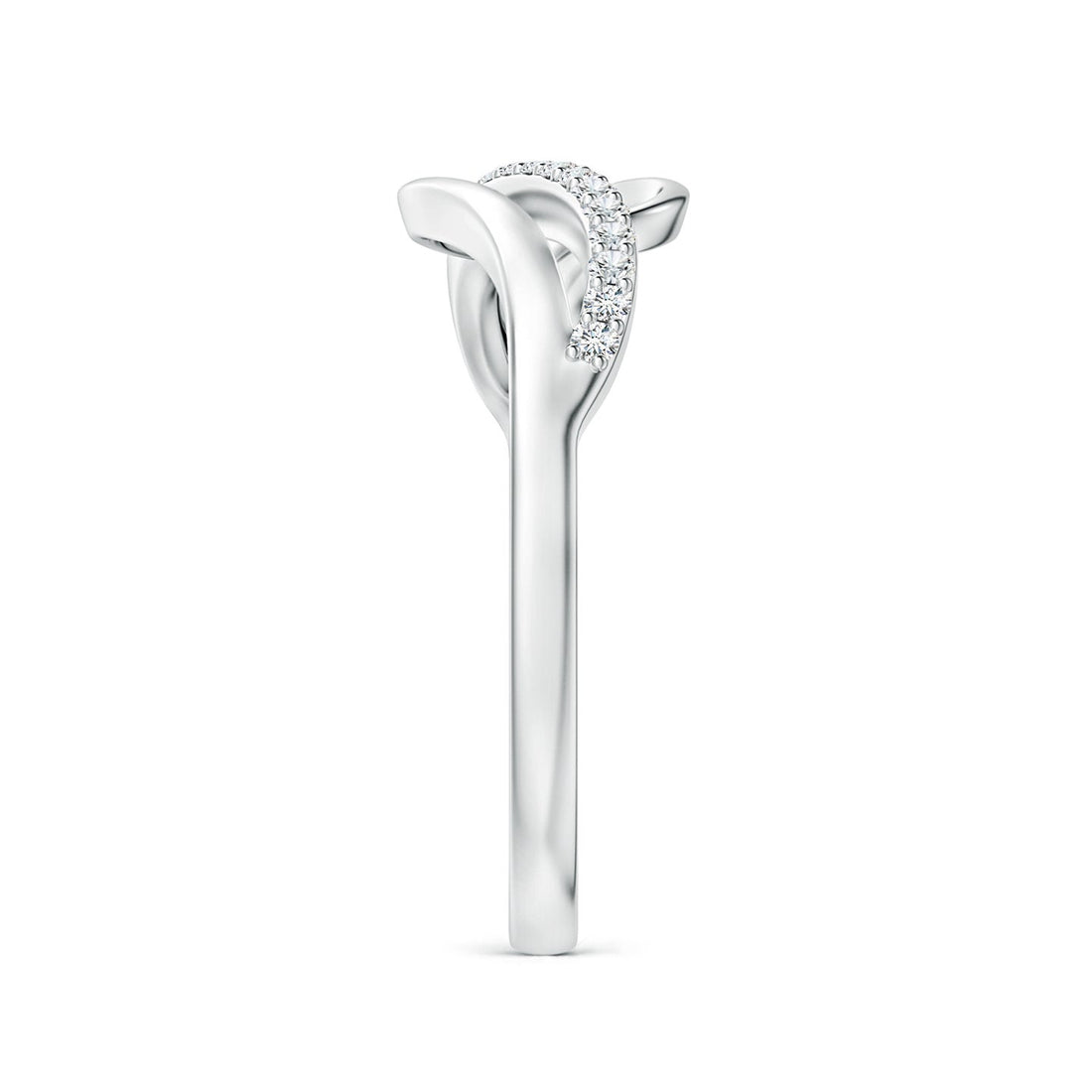Curved Bypass Pavé Diamond Engagement & Wedding Ring