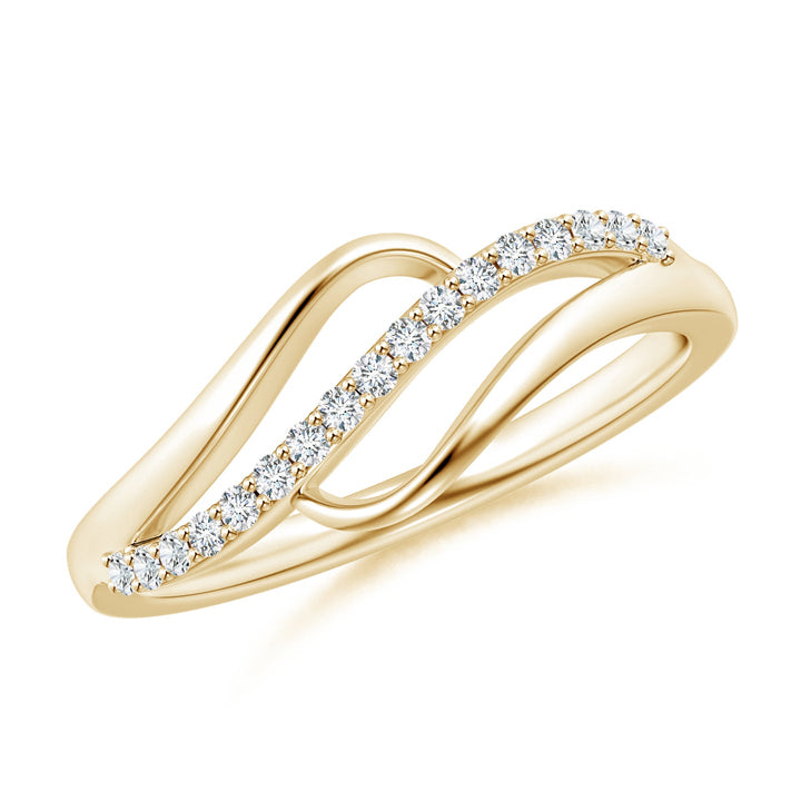 Curved Bypass Pavé Diamond Engagement & Wedding Ring