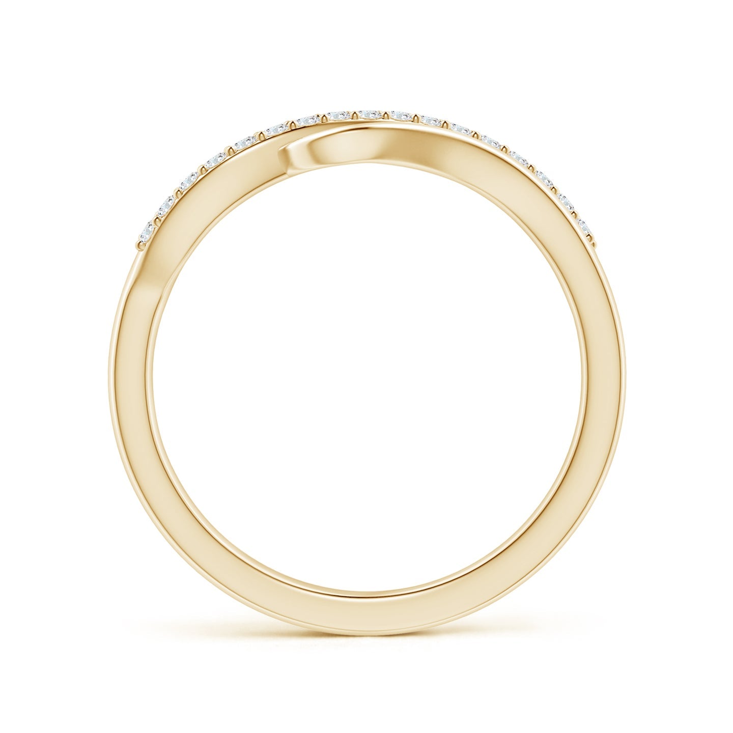 Curved Bypass Pavé Diamond Engagement & Wedding Ring