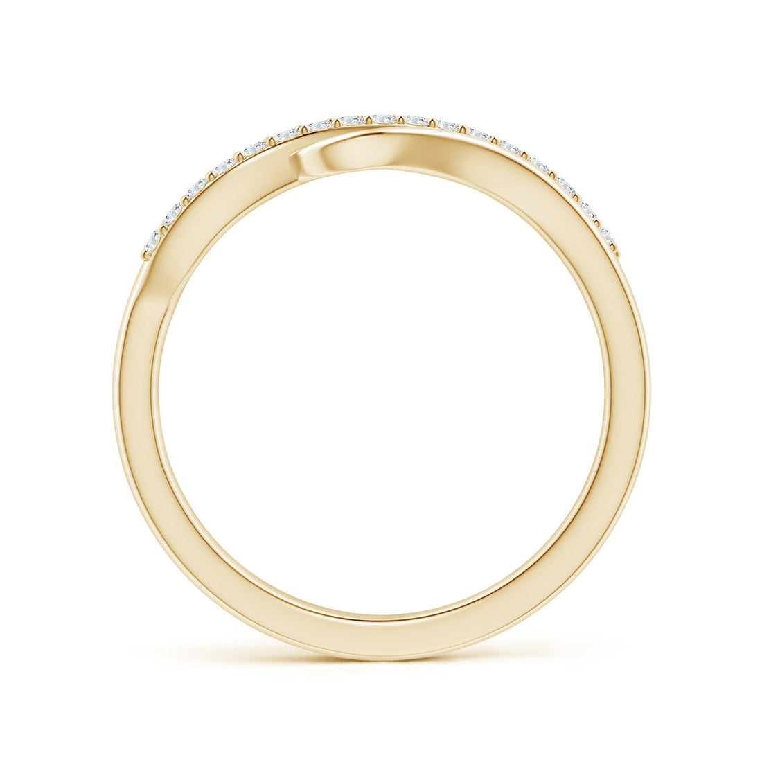 Curved Bypass Pavé Diamond Engagement & Wedding Ring