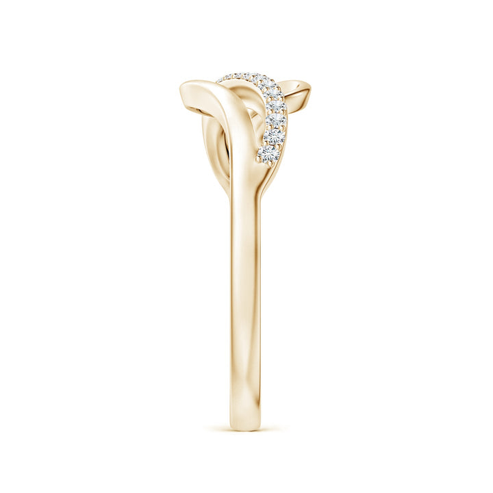 Curved Bypass Pavé Diamond Engagement & Wedding Ring