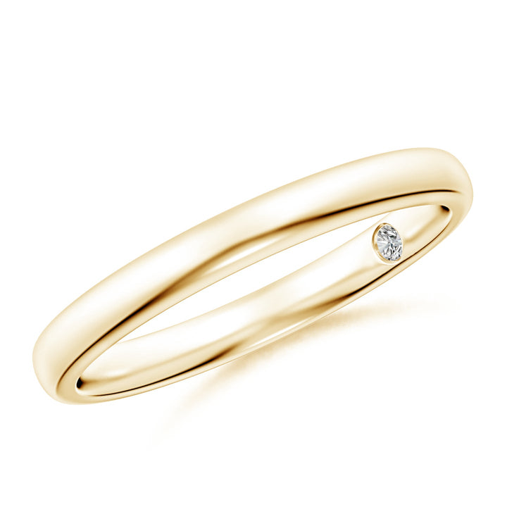 Single Diamond Gypsy Set Court Engagement & Wedding Band