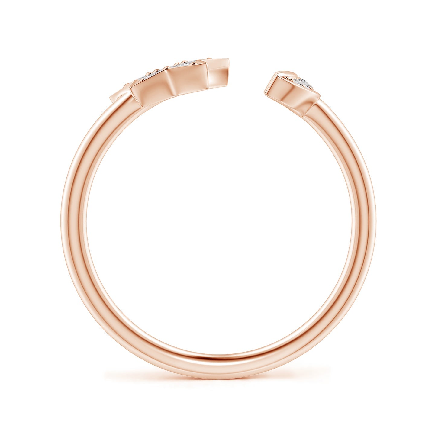 Pave-Set Diamond Star And Moon Open Ring