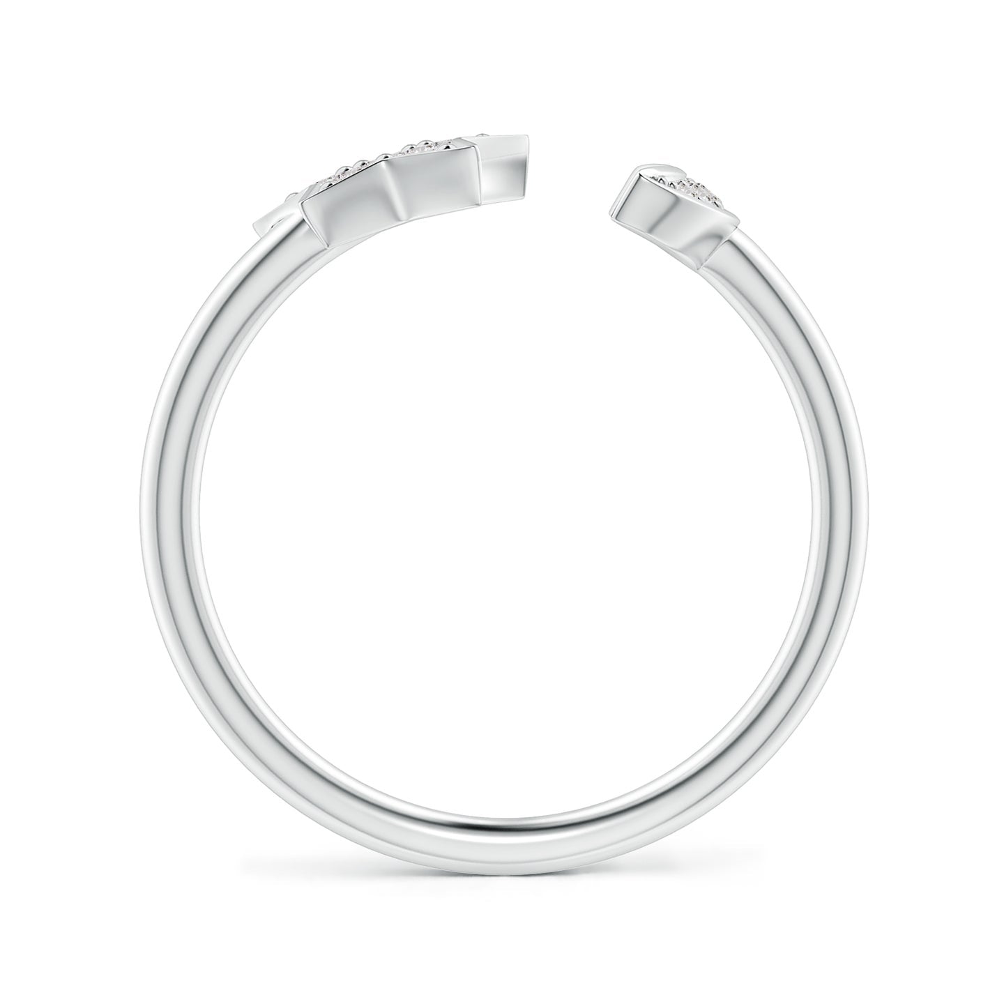 Pave-Set Diamond Star And Moon Open Ring