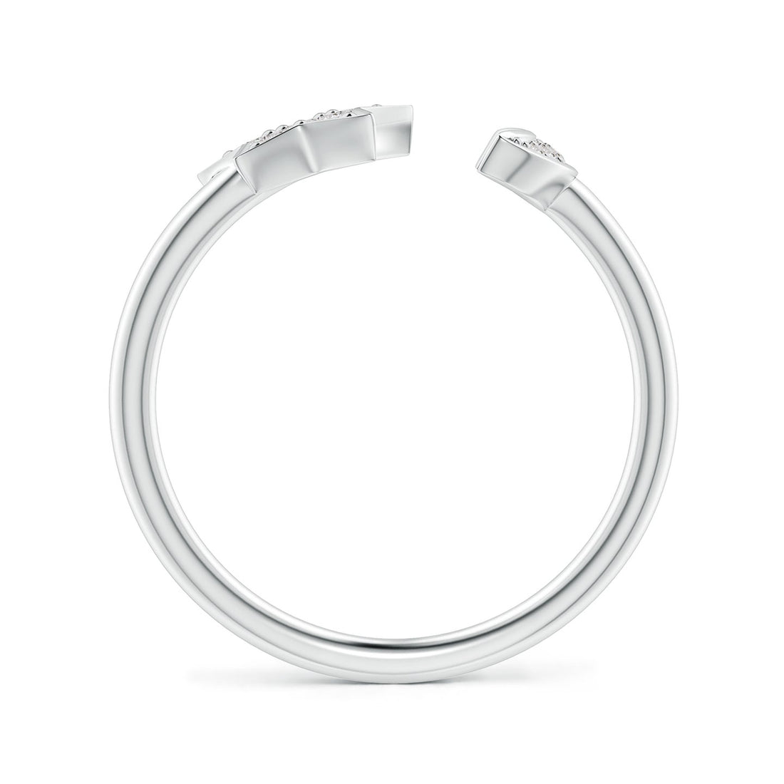 Pave-Set Diamond Star And Moon Open Ring