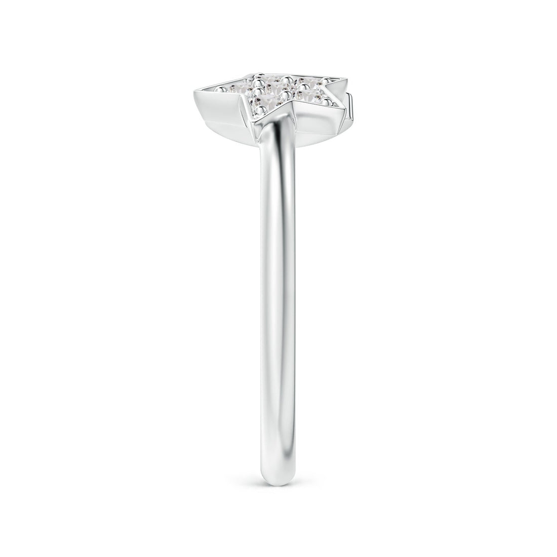 Pave-Set Diamond Star And Moon Open Ring