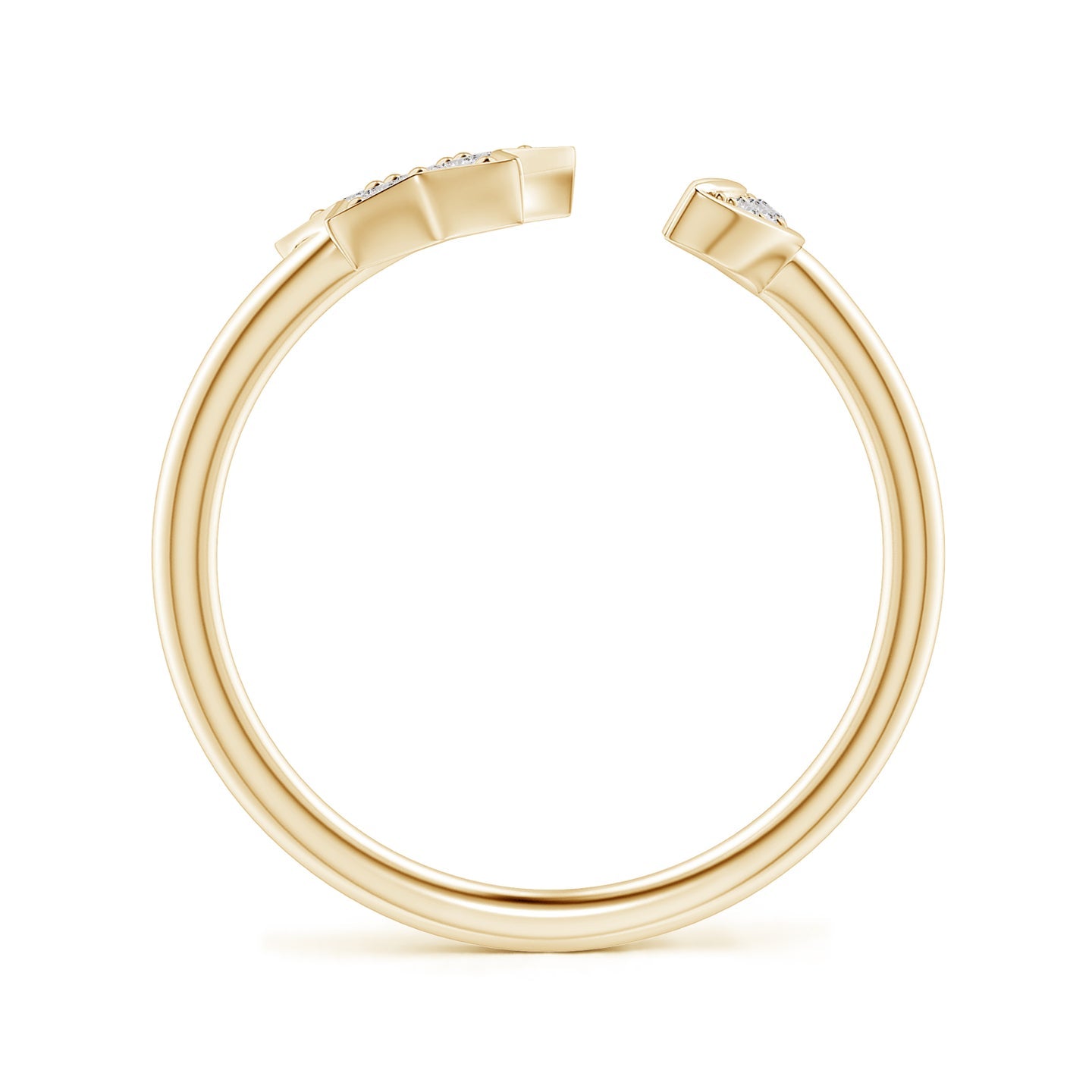 Pave-Set Diamond Star And Moon Open Ring