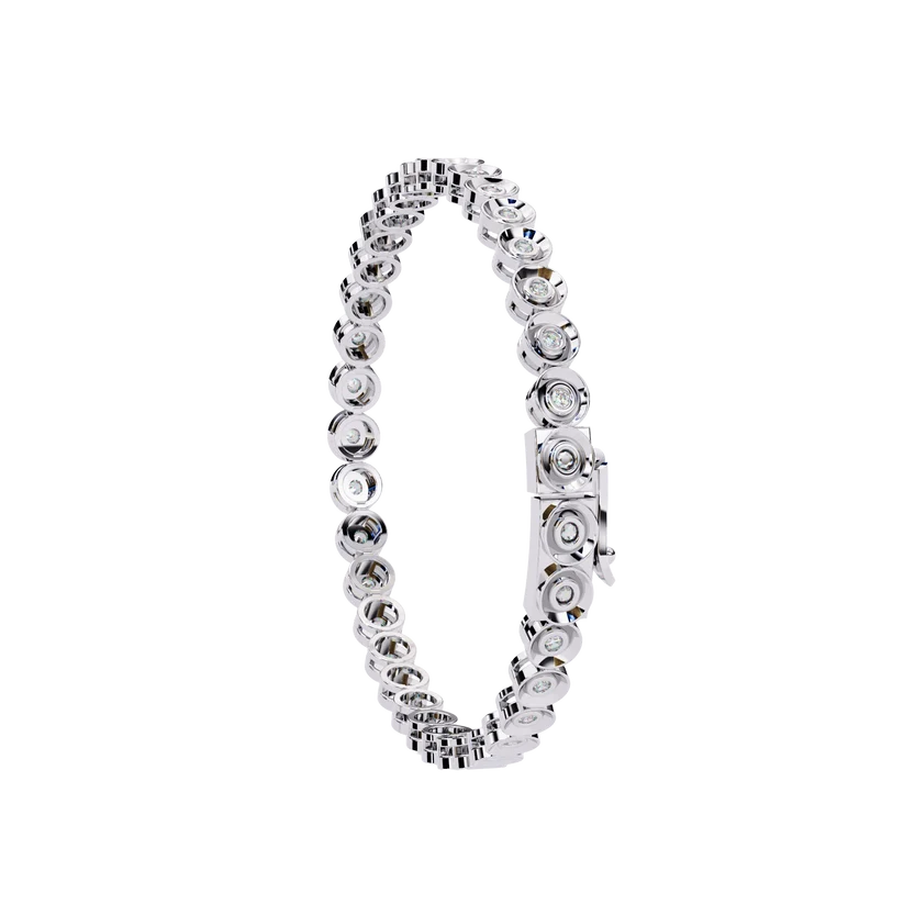Regal Halo Round Diamond Bracelet