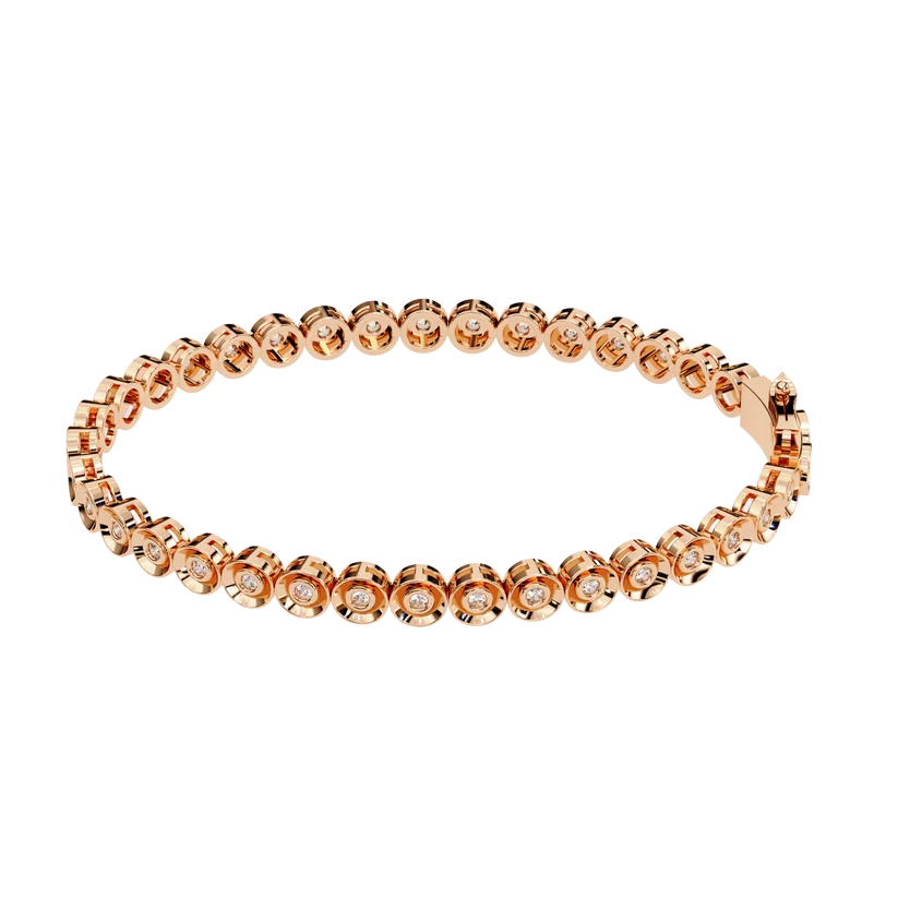 Regal Halo Round Diamond Bracelet
