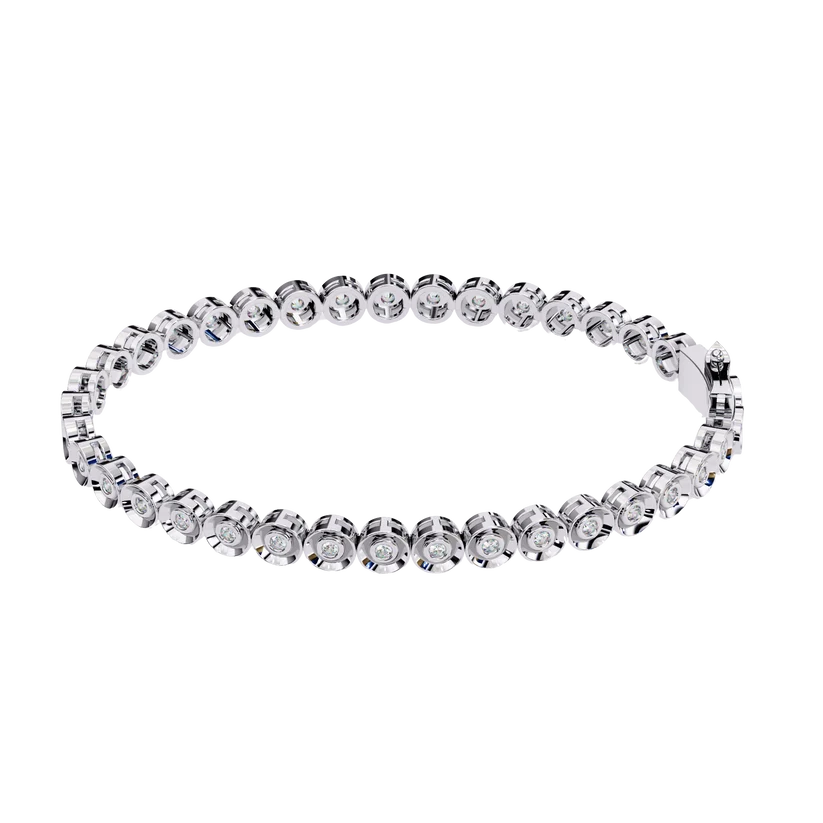 Regal Halo Round Diamond Bracelet