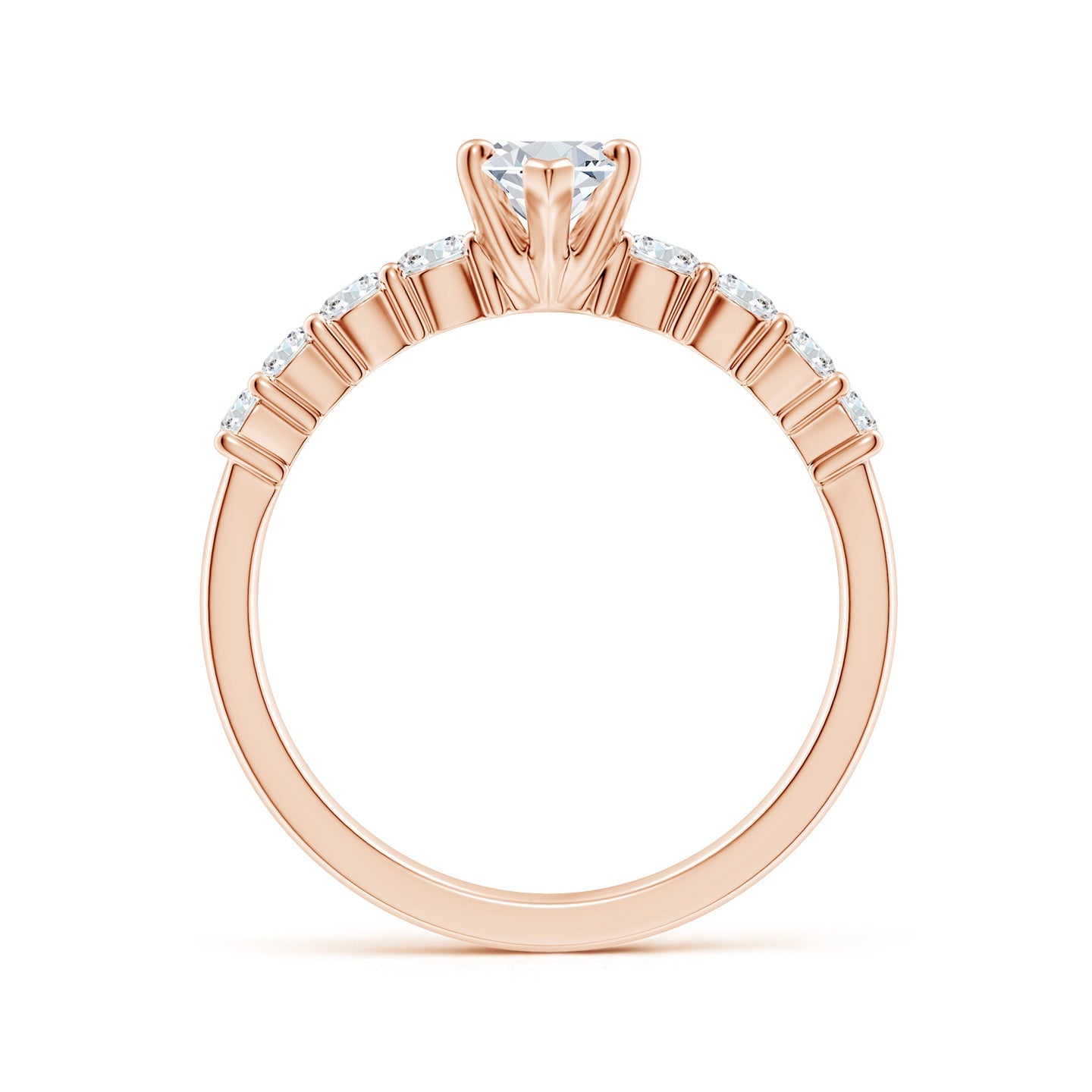 Marquise Lab Grown Diamond Engagement Ring with Diamond Shoulders in Yellow Gold