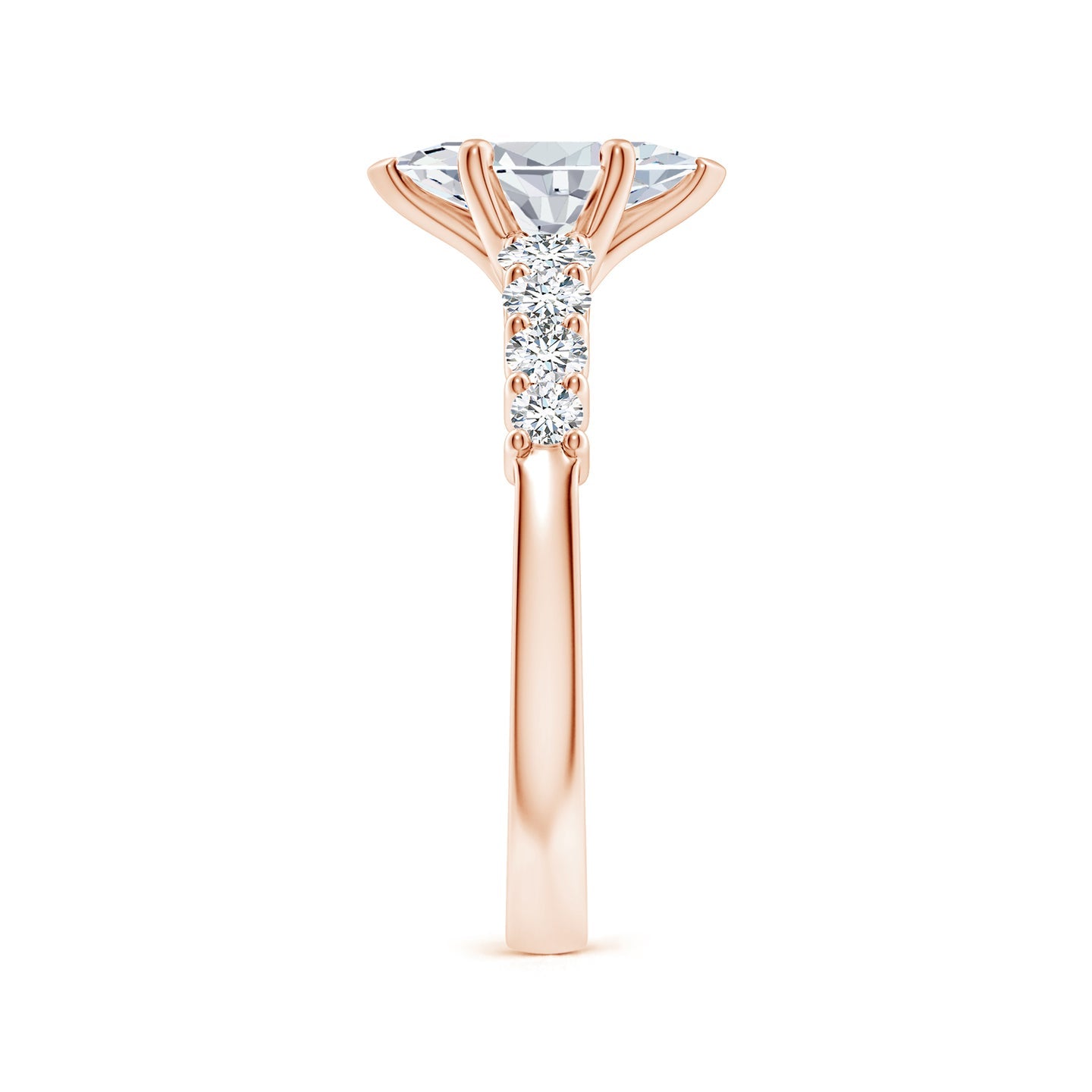 Marquise Lab Grown Diamond Engagement Ring with Diamond Shoulders in Yellow Gold
