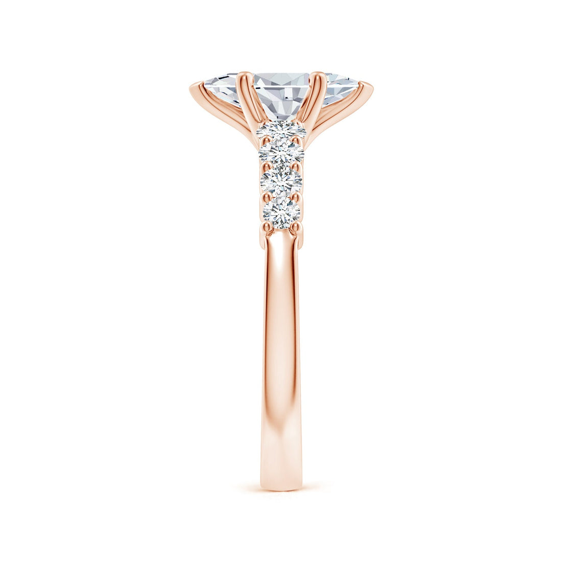 Marquise Lab Grown Diamond Engagement Ring with Diamond Shoulders in Yellow Gold