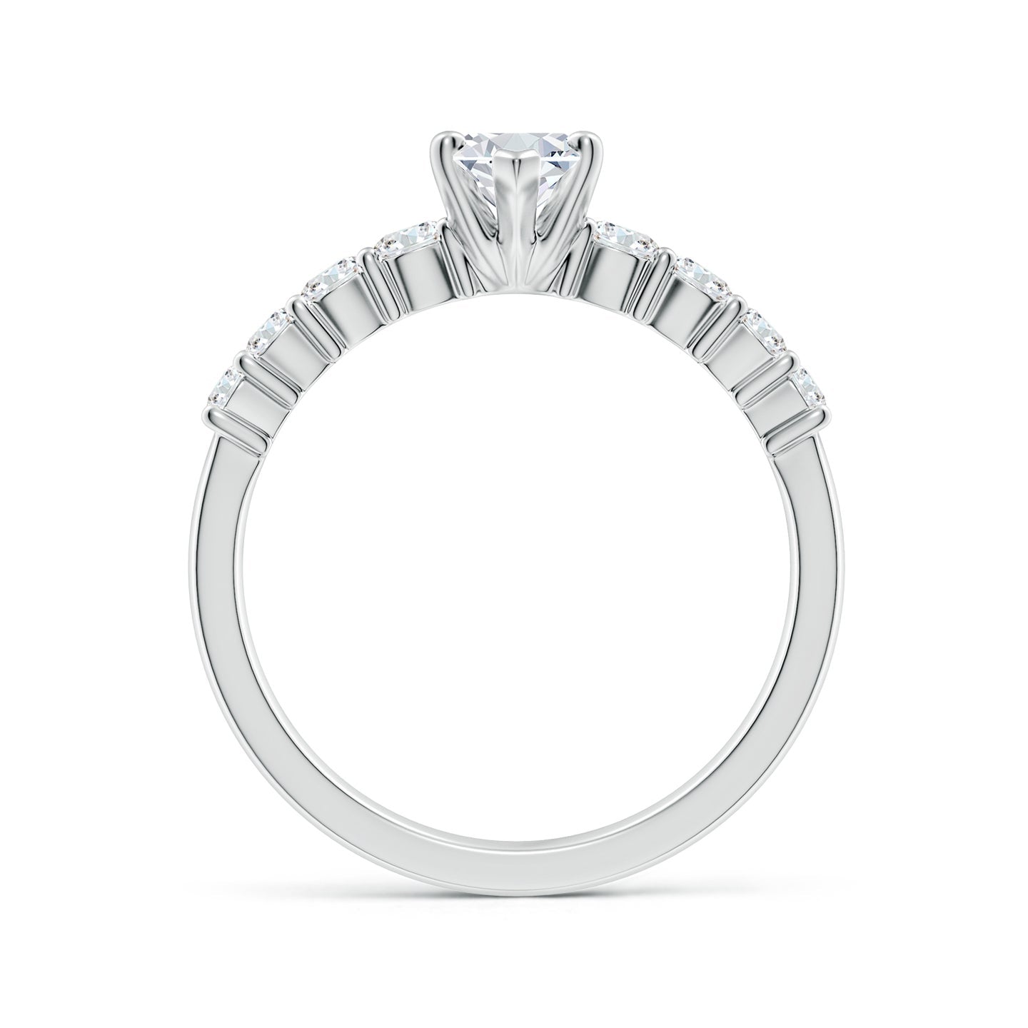 Marquise Lab Grown Diamond Engagement Ring with Diamond Shoulders in Yellow Gold