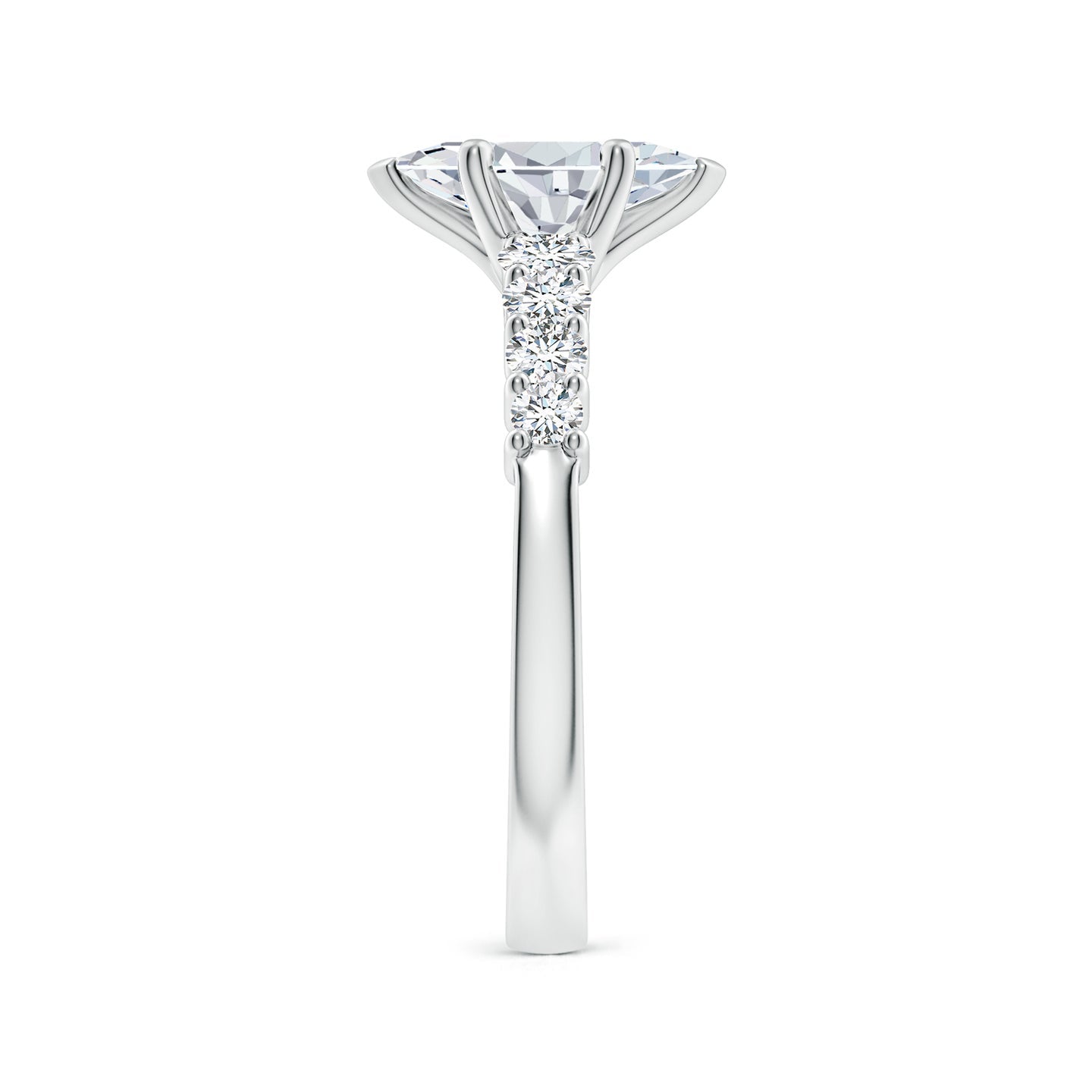 Marquise Lab Grown Diamond Engagement Ring with Diamond Shoulders in Yellow Gold