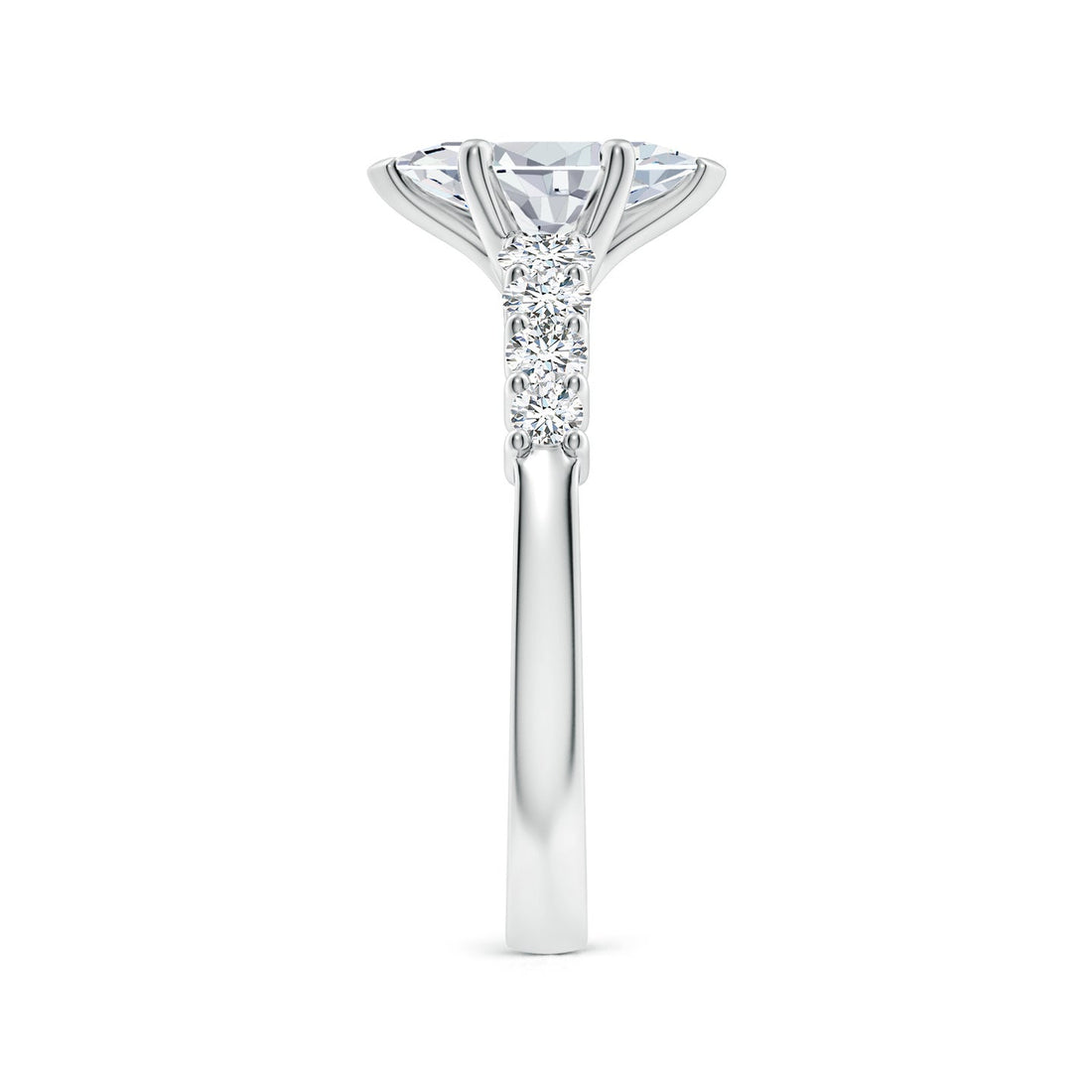 Marquise Lab Grown Diamond Engagement Ring with Diamond Shoulders in Yellow Gold