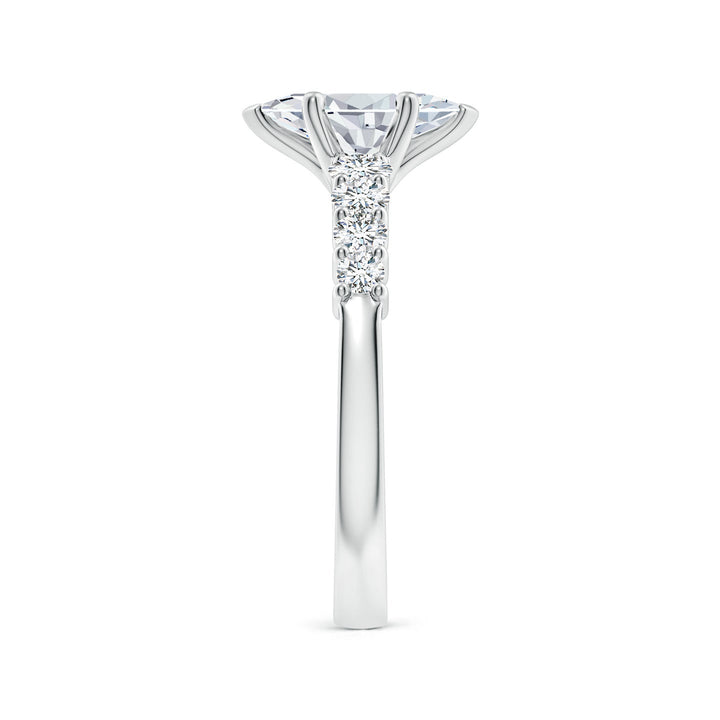 Marquise Lab Grown Diamond Engagement Ring with Diamond Shoulders in Yellow Gold
