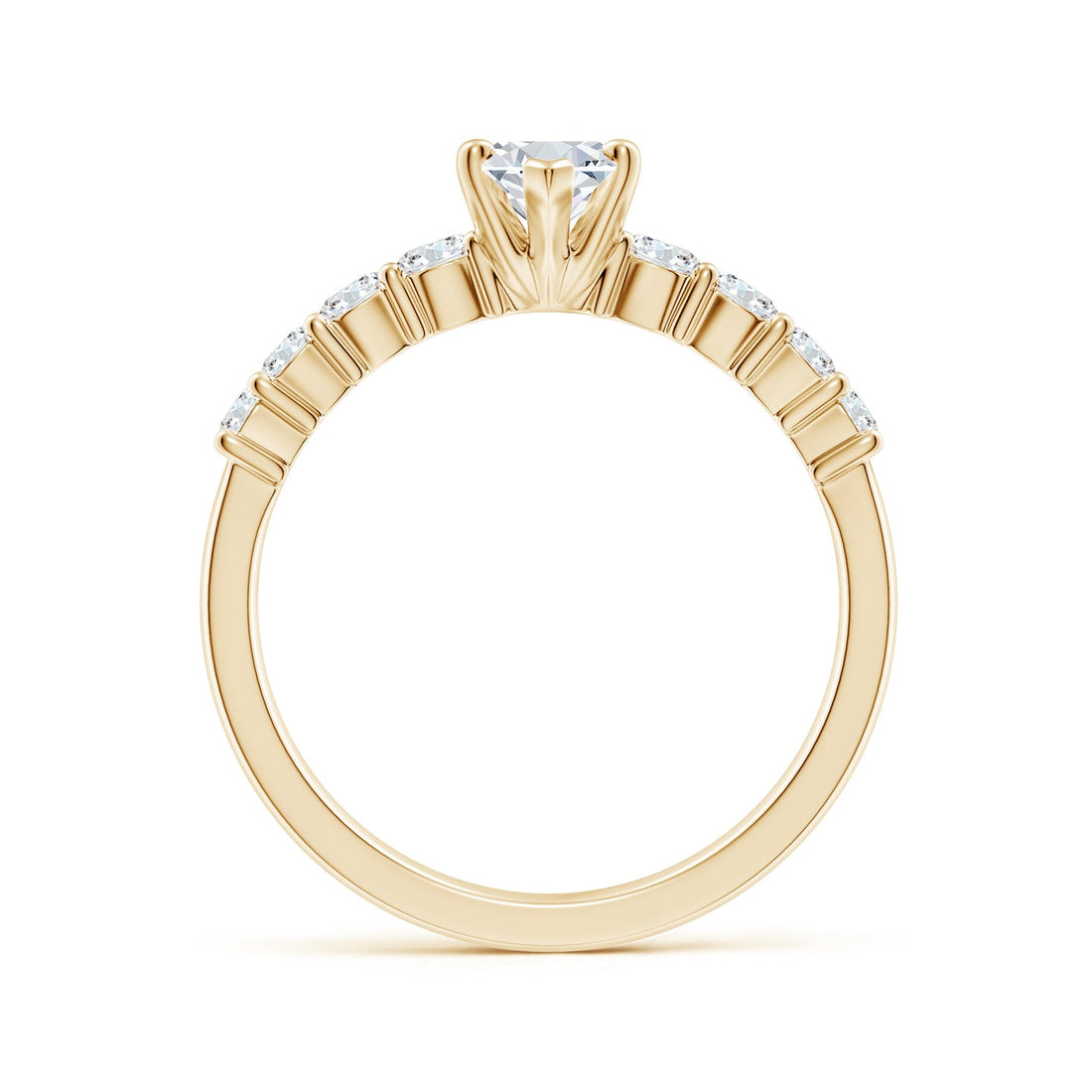 Marquise Lab Grown Diamond Engagement Ring with Diamond Shoulders in Yellow Gold