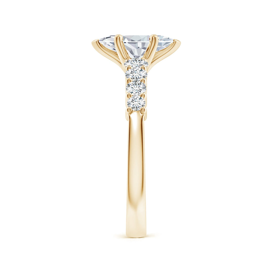 Marquise Lab Grown Diamond Engagement Ring with Diamond Shoulders in Yellow Gold