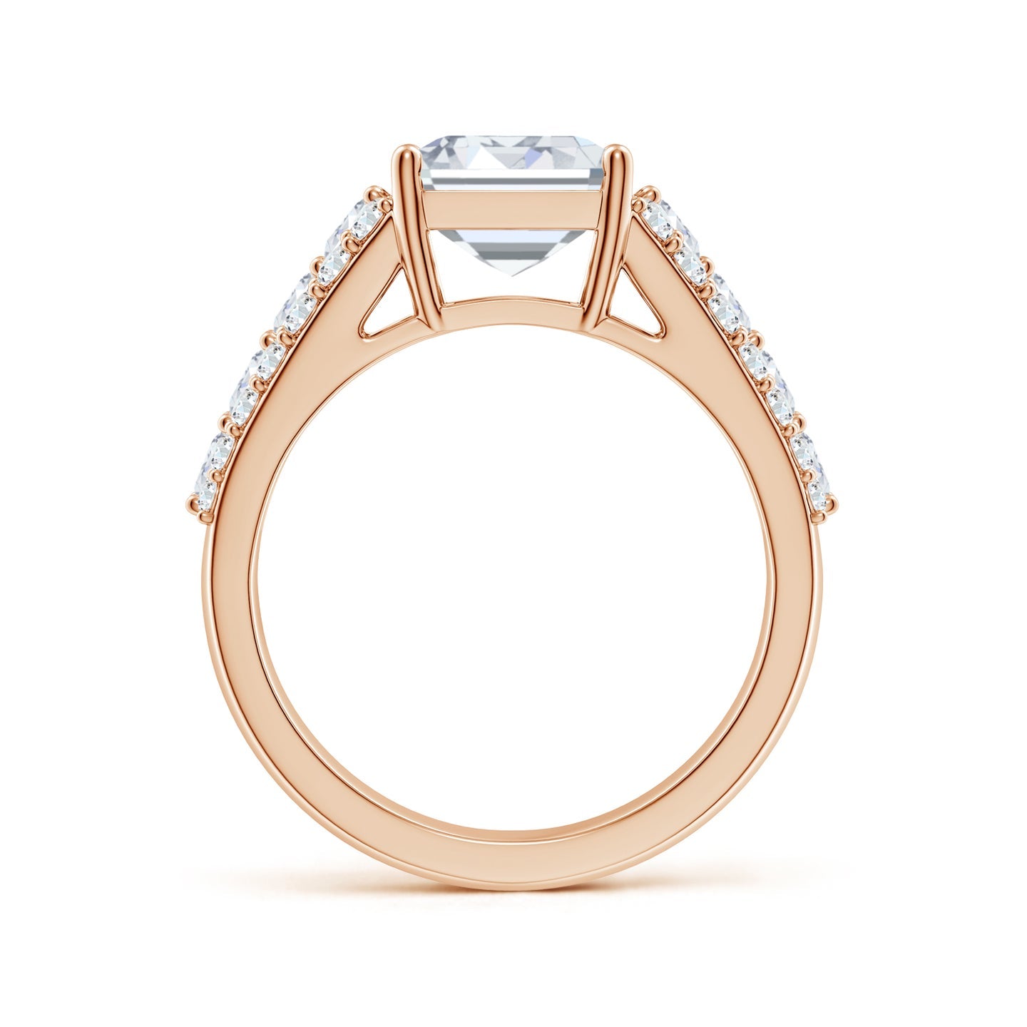Emerald Cut Lab Grown Diamond Three-Row Statement Ring