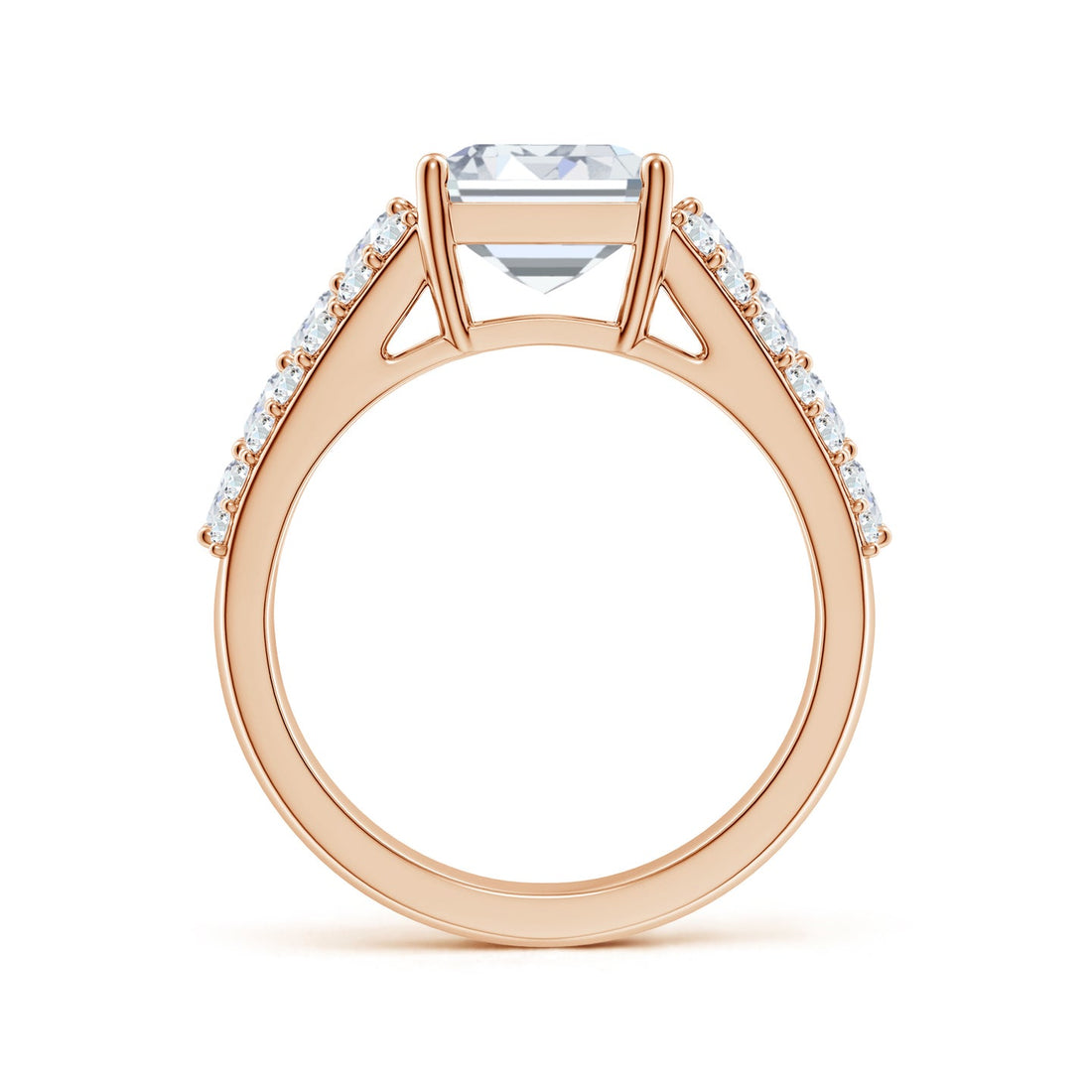 Emerald Cut Lab Grown Diamond Three-Row Statement Ring