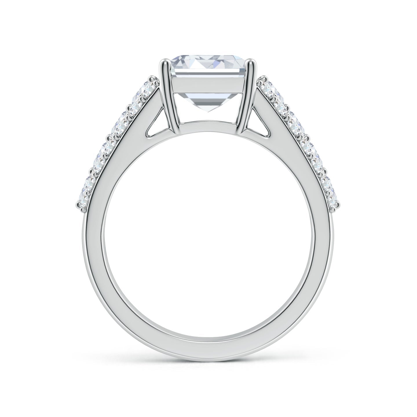 Emerald Cut Lab Grown Diamond Three-Row Statement Ring