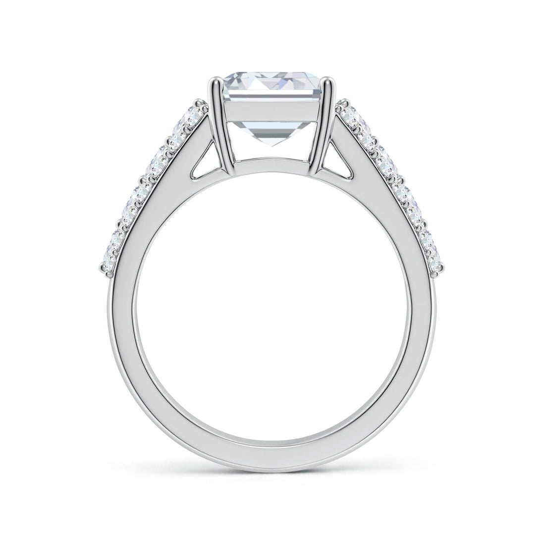 Emerald Cut Lab Grown Diamond Three-Row Statement Ring