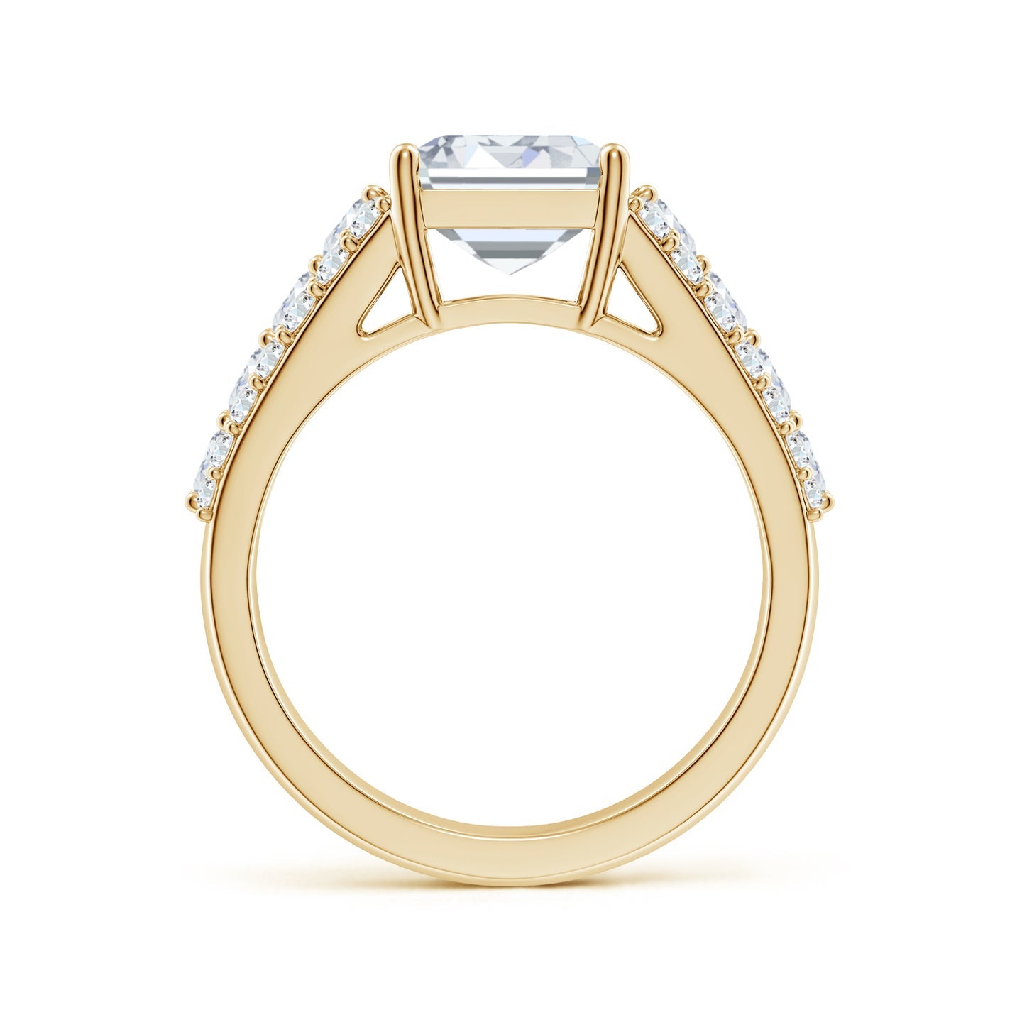 Emerald Cut Lab Grown Diamond Three-Row Statement Ring