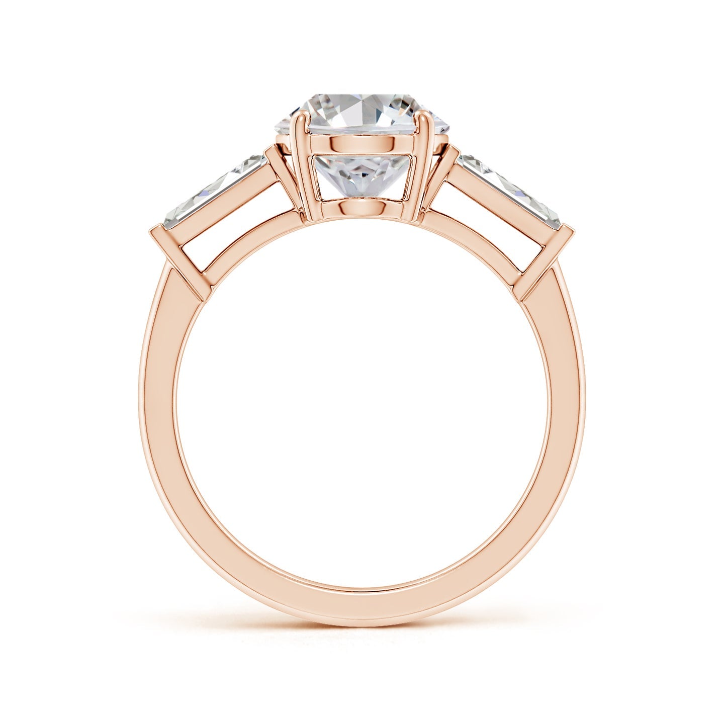 Oval And Tapered Baguette Diamond Side Stone Engagement Ring