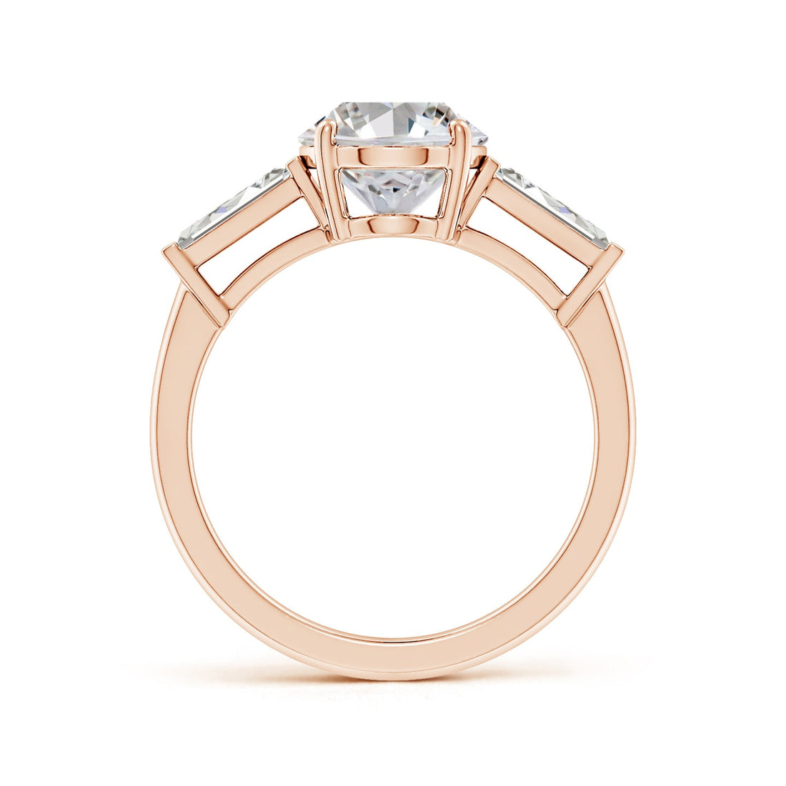 Oval And Tapered Baguette Diamond Side Stone Engagement Ring