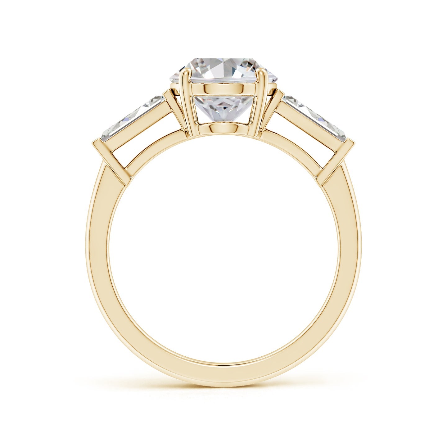 Oval And Tapered Baguette Diamond Side Stone Engagement Ring