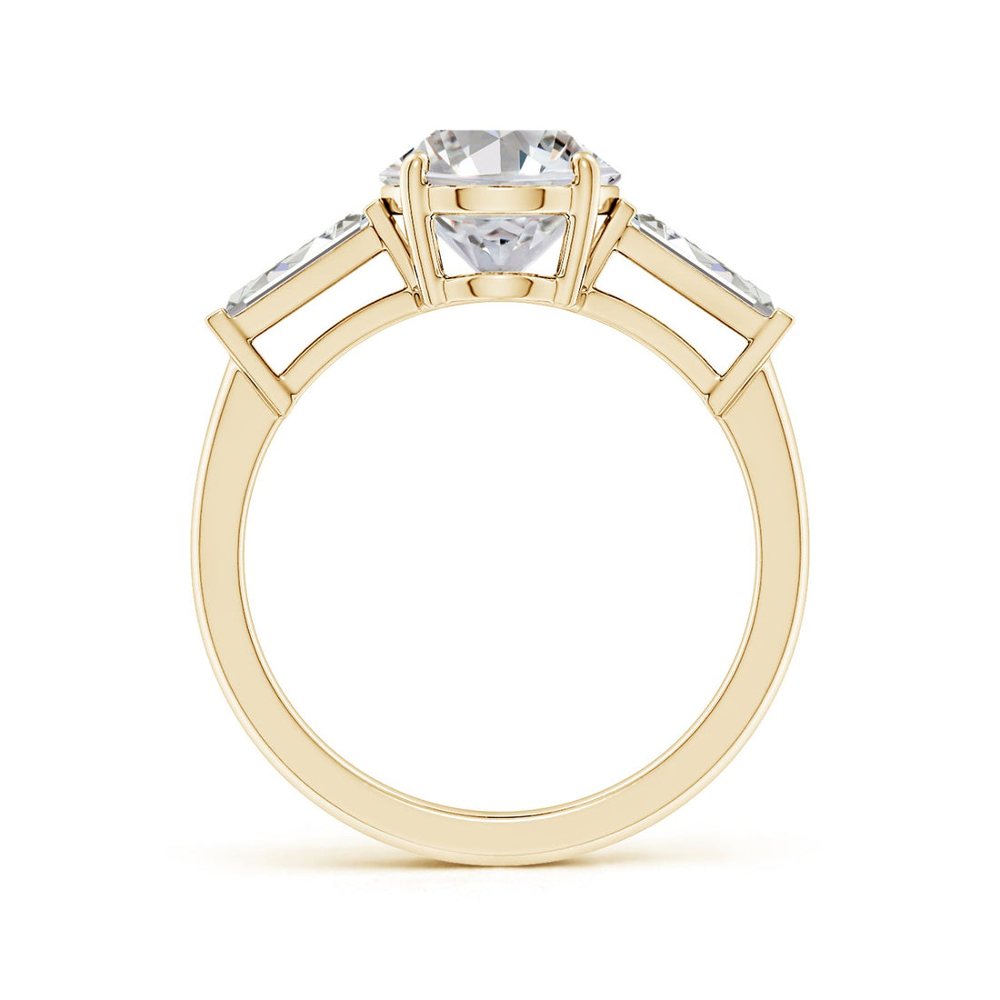 Oval And Tapered Baguette Diamond Side Stone Engagement Ring