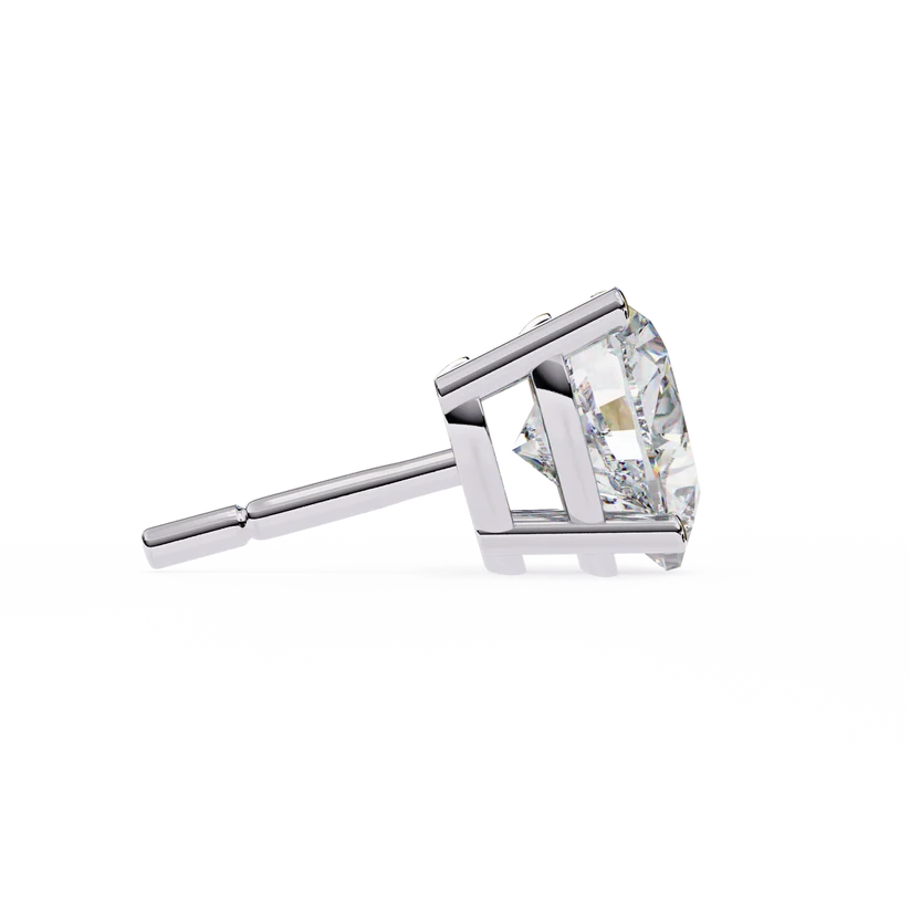 Heart-Shaped Brilliant Cut Diamond Stud Earrings