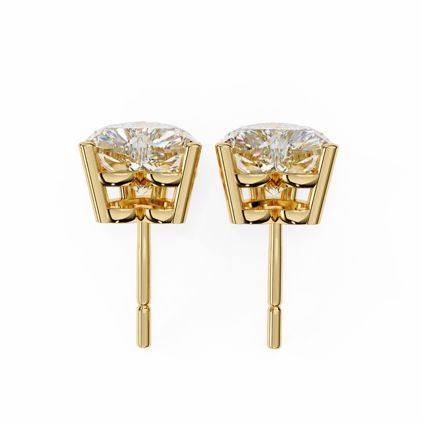 Heart-Shaped Brilliant Cut Diamond Stud Earrings