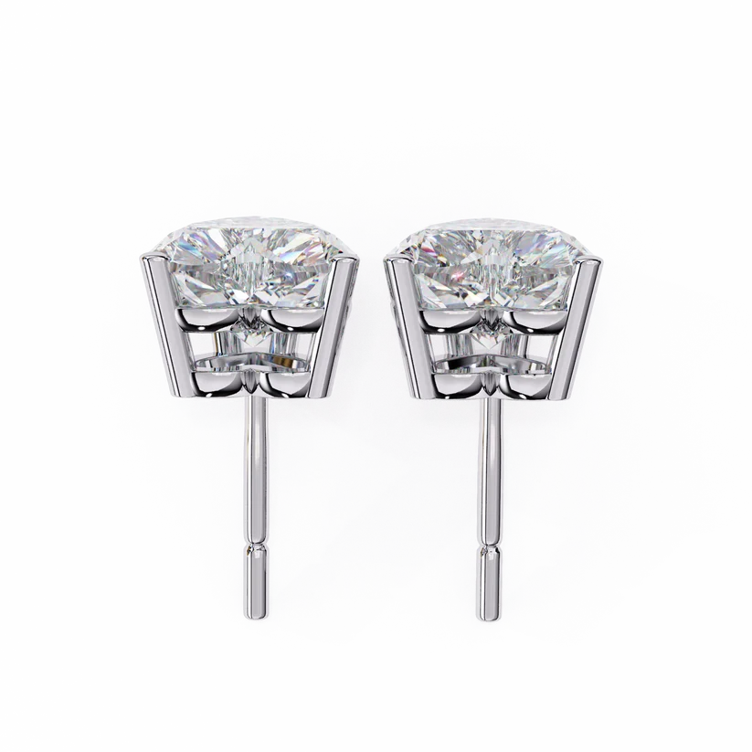 Heart-Shaped Brilliant Cut Diamond Stud Earrings