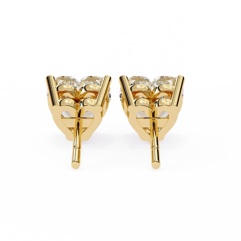 Heart-Shaped Brilliant Cut Diamond Stud Earrings
