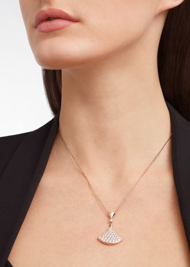 Celestial Fan Diamond Pendant Necklace
