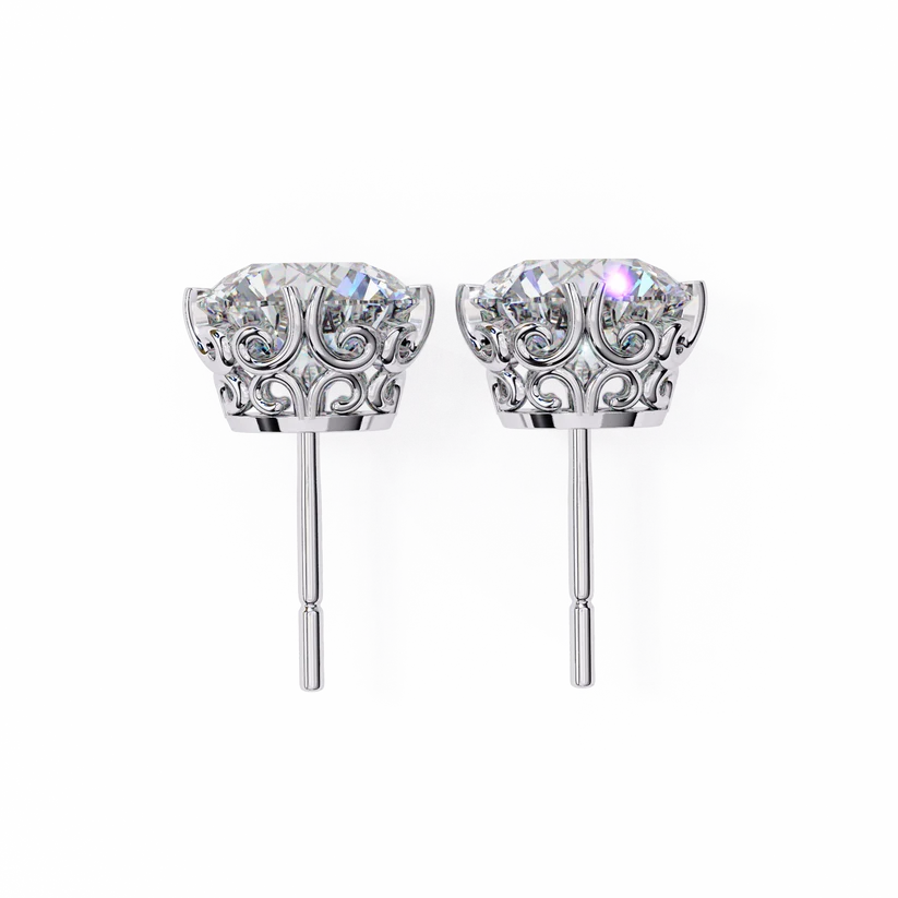 Aurelia Round-Cut Diamond Solitaire Stud Earrings