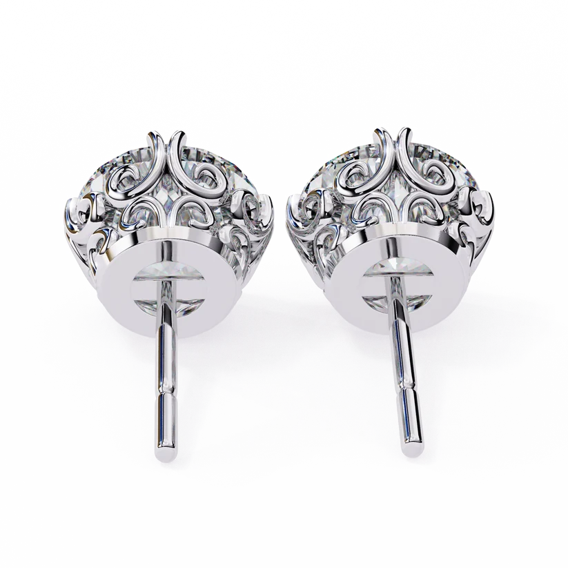 Aurelia Round-Cut Diamond Solitaire Stud Earrings