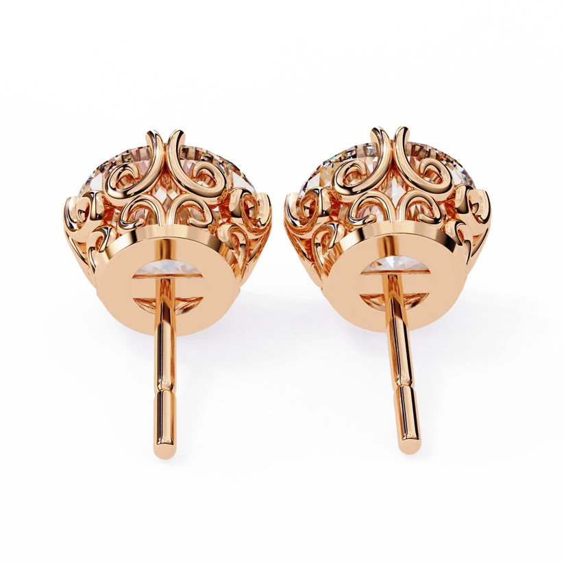 Aurelia Round-Cut Diamond Solitaire Stud Earrings