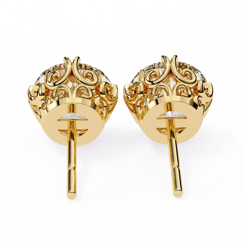 Aurelia Round-Cut Diamond Solitaire Stud Earrings