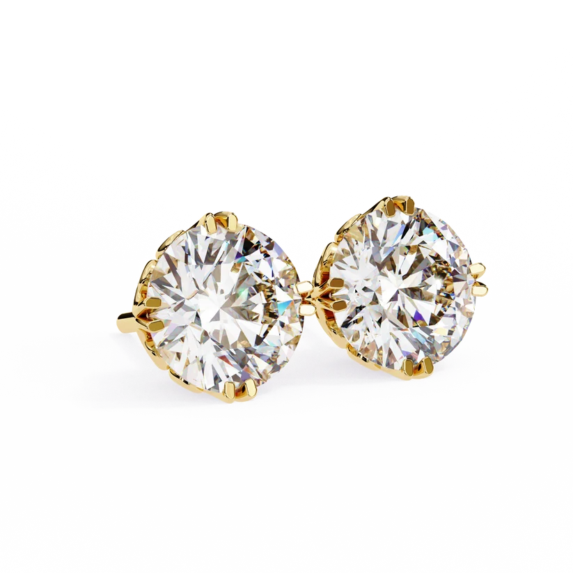 Aurelia Round-Cut Diamond Solitaire Stud Earrings