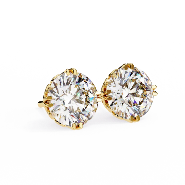 Aurelia Round-Cut Diamond Solitaire Stud Earrings