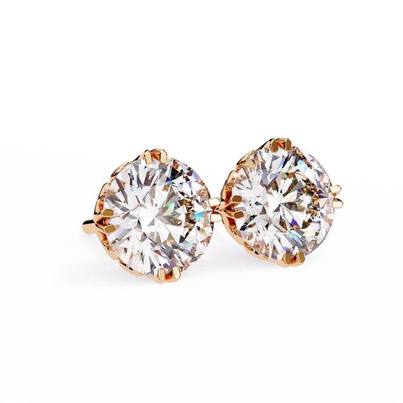 Aurelia Round-Cut Diamond Solitaire Stud Earrings